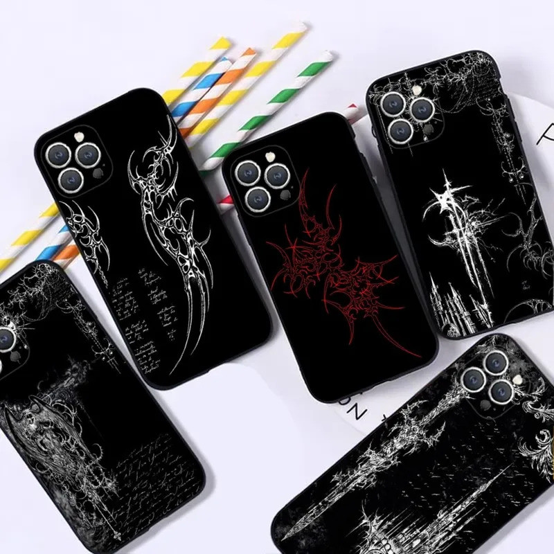 TK-1 Cyber Sigil Crossเคสโทรศัพท์สําหรับiPhone 16, 17,15,14,13,12,Pro,Max,11,7,8,Plus,XR,XS MaxซิลิโคนกันกระแทกSoft Shell kz0