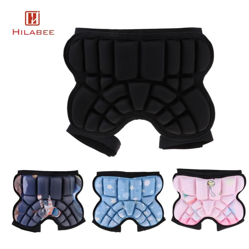 HILABEE กางเกงขาสั้นเบาะ 3D สําหรับเด็กกางเกงสะโพกความต้านทานสําหรับงานหนักสําหรับเล่นสกีเล่นสกีสเก็ตสโนว์บอร์ด