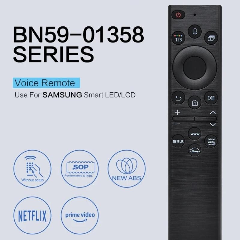BN59-01385D ทีวีเสียงรีโมทคอนโทรลสําหรับ Samsung QLED 4K 8K Crystal Series TM2280E SMART TVs ไม่มี SOLAR