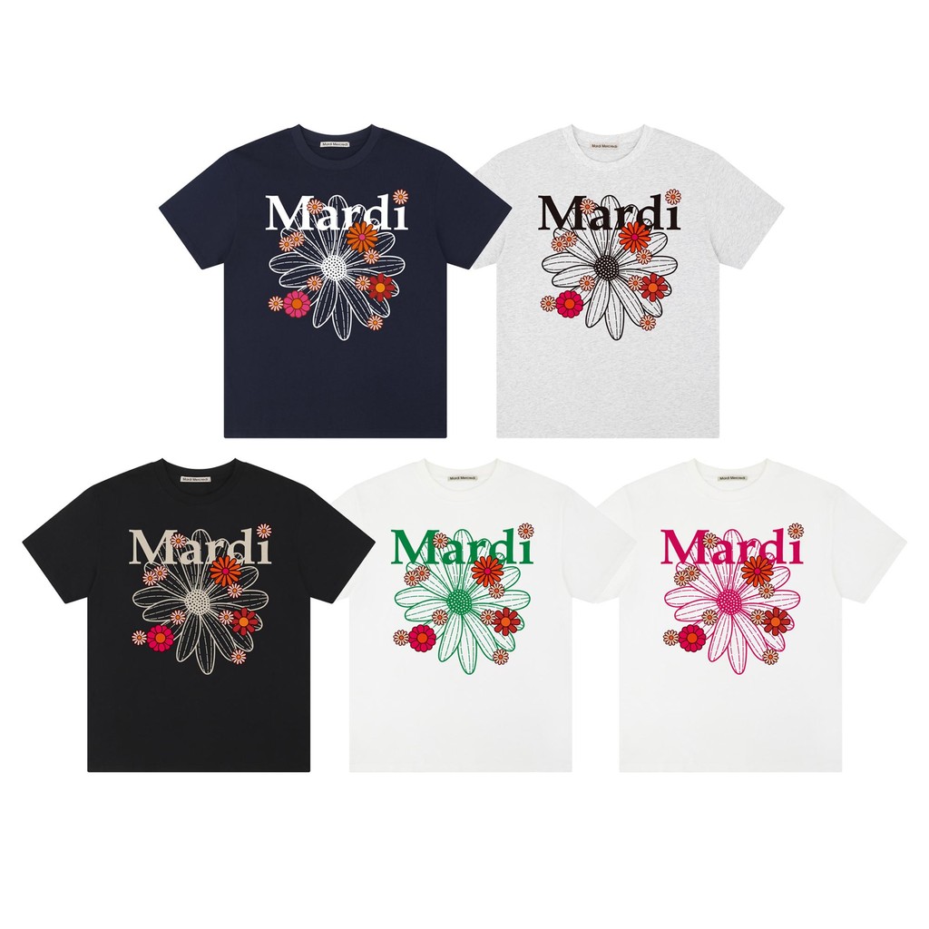 Mard แฟชั่นลําลองหลวม All-Match สไตล์ใหม่ดอกไม้สีสันสดใสขนาดใหญ่พิมพ์แขนสั้น XS-3XL