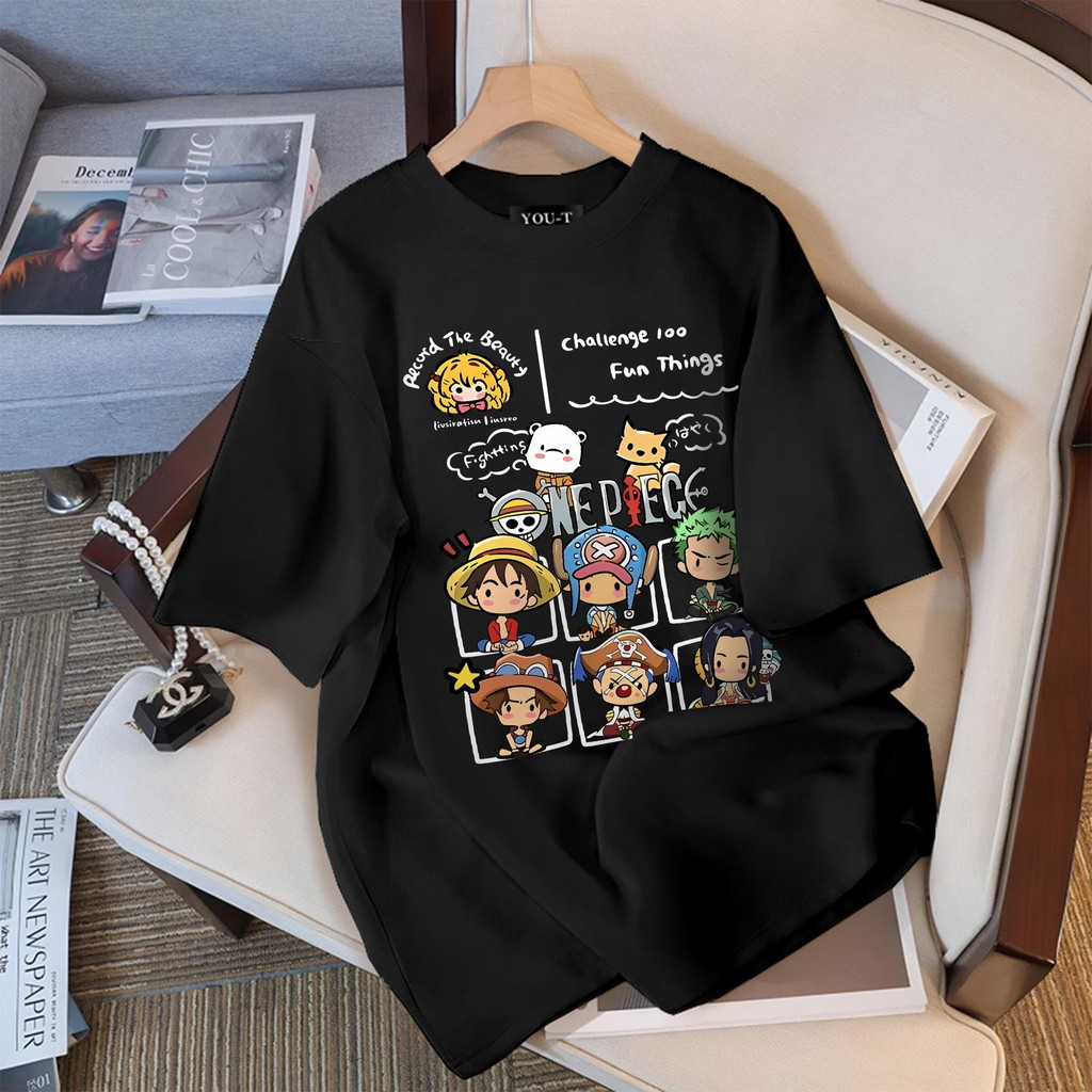 Basi💥 เสื้อยืดผู้ชาย Oversize ลายวันพีซ (ONE PIECE) ผ้าคอตตอน 100% ใส่สบาย