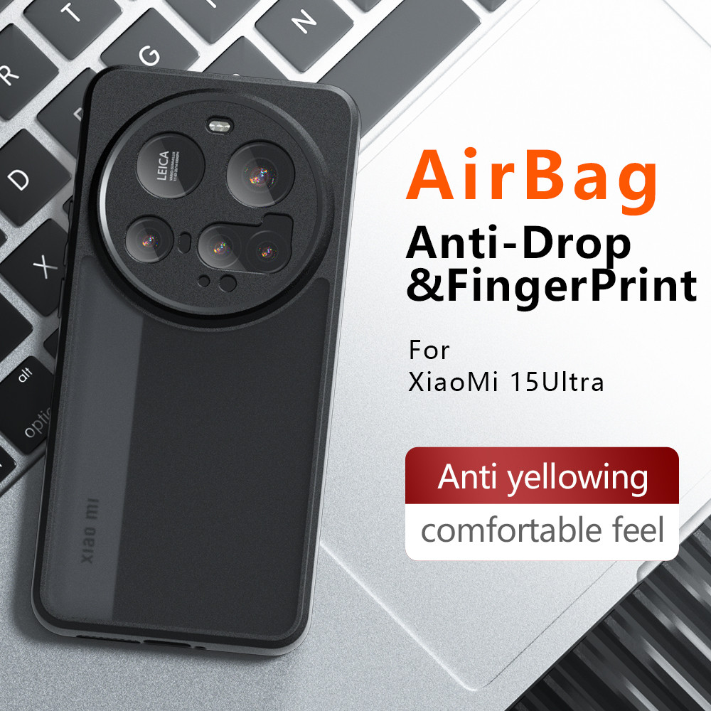 สําหรับ Xiaomi 15 Ultra Case ELVEV Anti-drop ถุงลมนิรภัย Hard PC + TPU สบายผิว-feeling ฝาหลัง