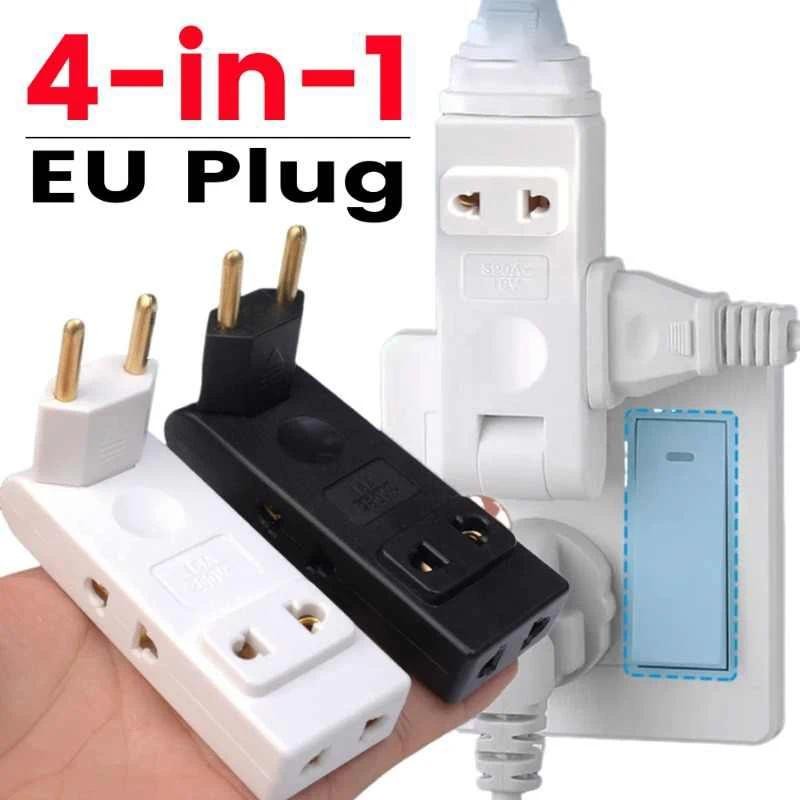 อะแดปเตอร์ปลั๊ก 180 องศาสําหรับเดินทางแบบพกพา - ซ็อกเก็ตต่อขยายเต้าเสียบผนังไฟฟ้า EU - ตัวแปลงพลังงานในครัวเรือน