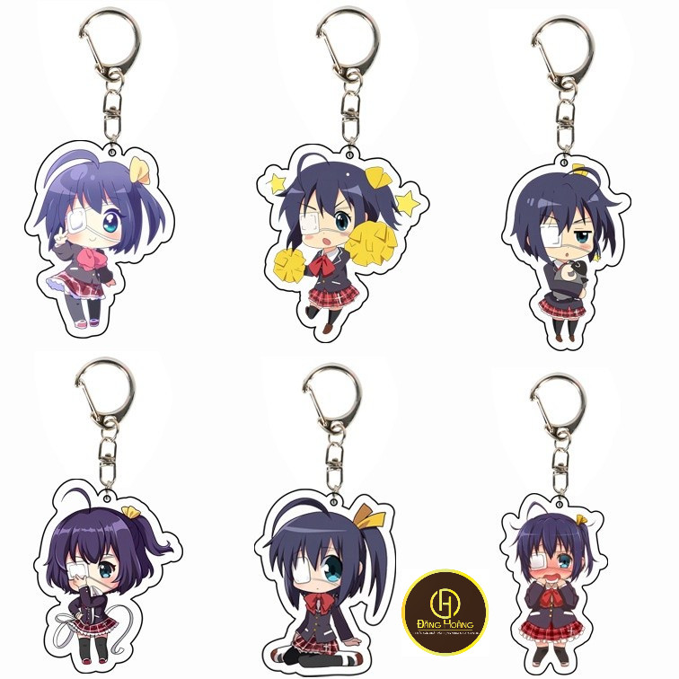 Love Chunibyo & Illusions Takanashi Rikka Key Chain กระเป๋าอะคริลิคจี้พวงกุญแจการ์ตูน