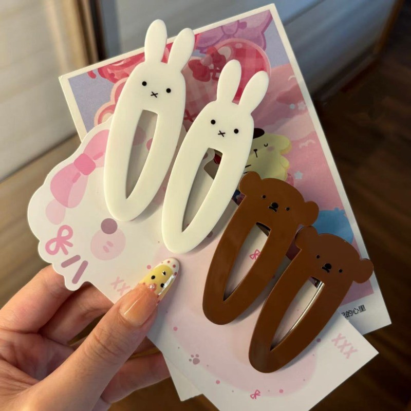 น่ารักสไตล์อินญี่ปุ่น Miffy กระต่ายหมีสีน้ําตาล Hairpin สาวหวานสาวหัวใจ Niche All-Match Duckbill คลิปกิ๊บหญิง