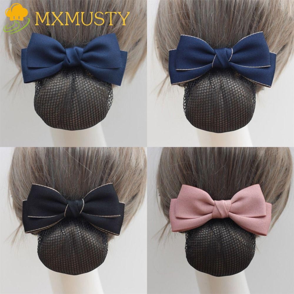 Mxmusty Bowknot ฤดูใบไม้ผลิคลิป, Headwear สไตล์เกาหลี Bun Snood, Elegant Barrette Hairpin หางม้าคลิปผมสุทธิหญิง