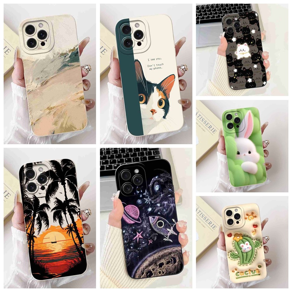 รูปแบบแฟชั่นสําหรับ iPhone 14 Pro Max กรณี A2894 A2651 Soft Slim น่ารักสําหรับ iPhone 14 ProMax โทรศ