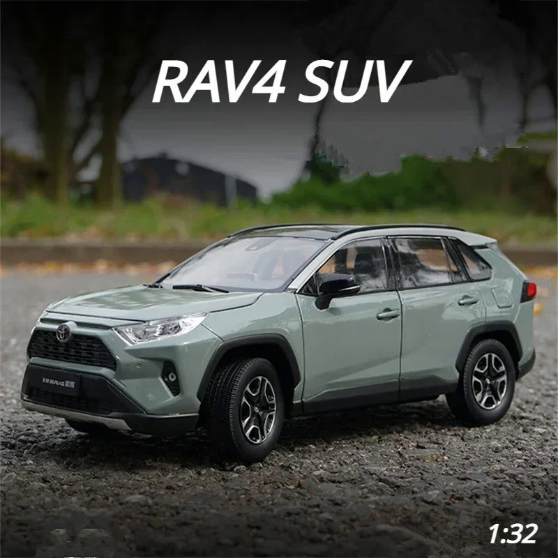 1:32 Toyota RAV4 SUV Alloy Car Model Diecasts Metal Vehicles Car Model Simulation Sound and Light Co