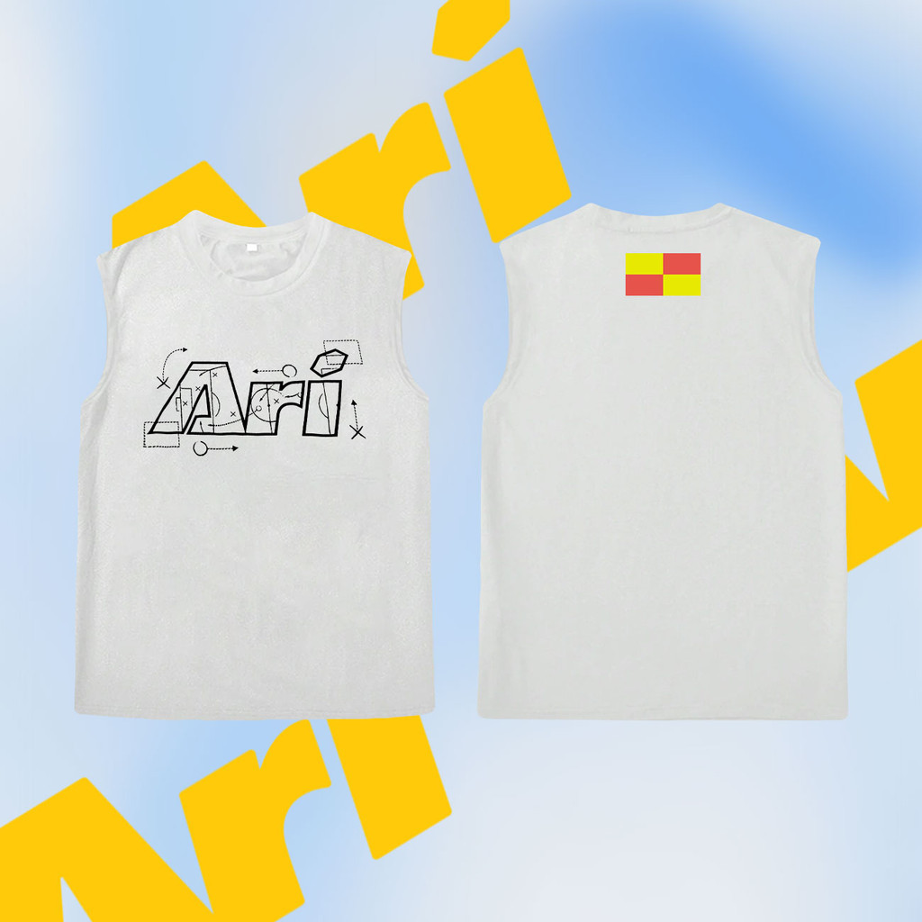 🤗 2025 Ari เสื้อยืด ARI FOOTBALL sleeveless เสื้อยืดแฟชั่นสองสี Ari football  S-3XL S-3XL
