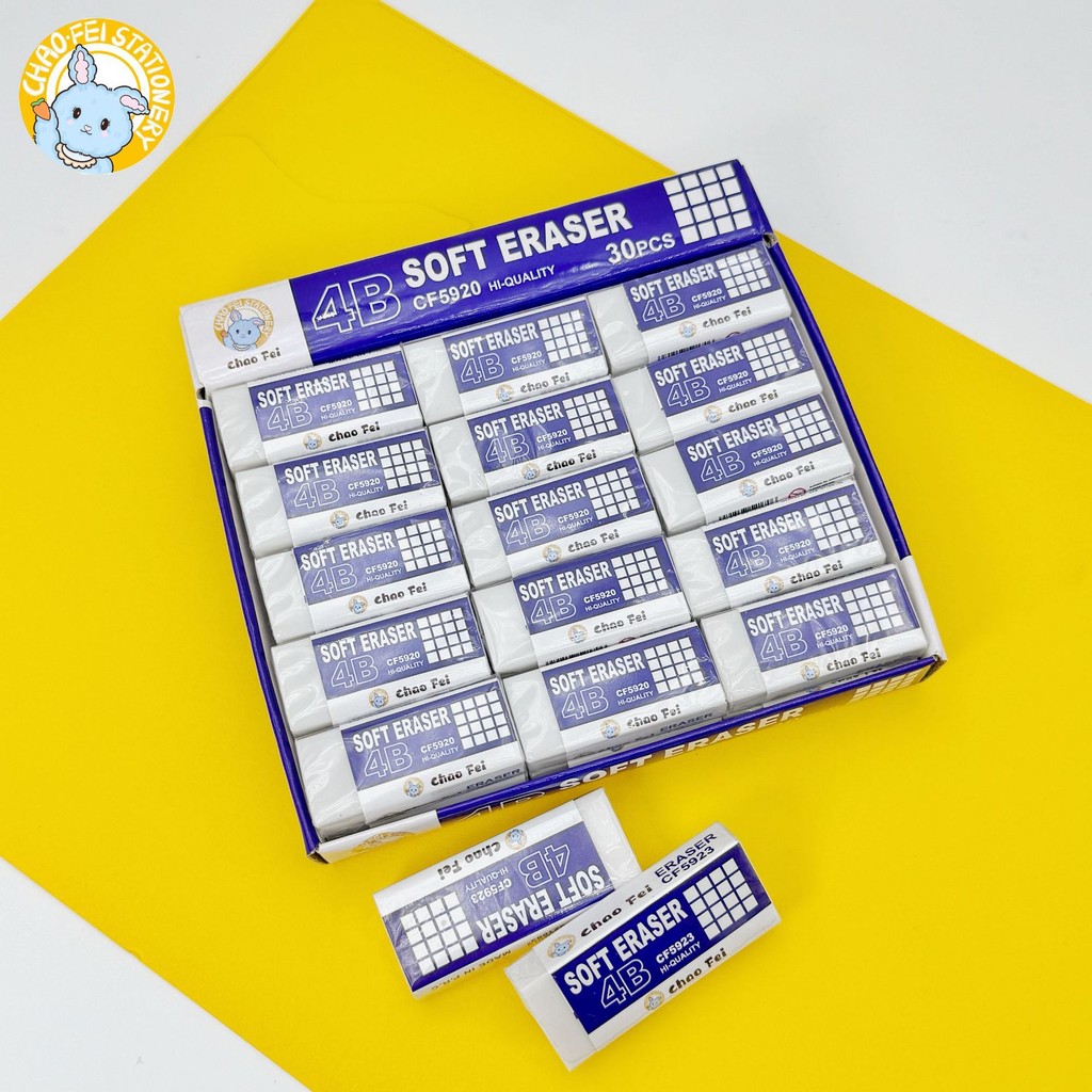 30 ชิ้นนําเข้า 4B ยางลบนักเรียนสอบ Art Sketch ภาพวาด pvc ยางลบ Less Scrap คําทําความสะอาดเครื่องเขีย