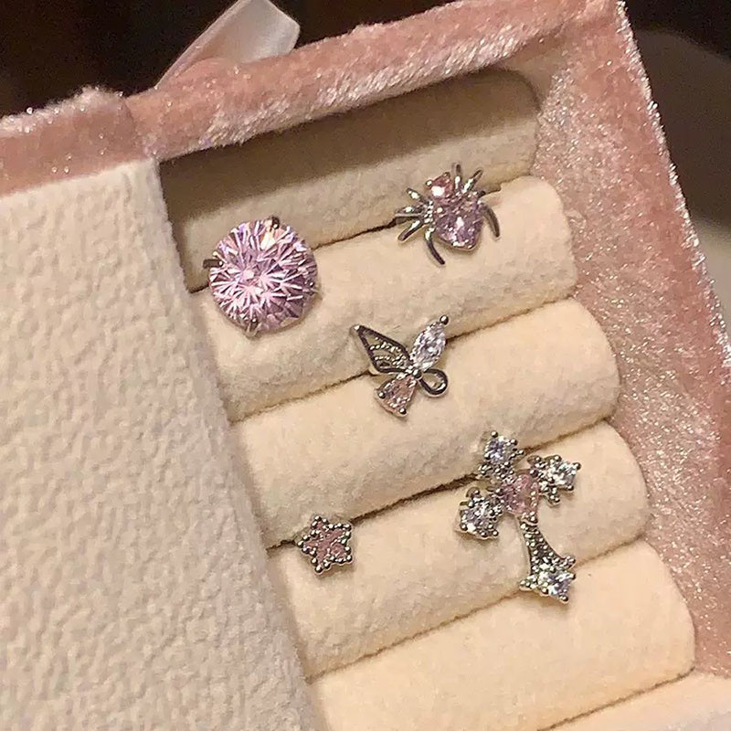 1 ชิ้นสุภาพสตรีความงามโลหะผสมเรขาคณิต Rhinestone ต่างหู Earbone สีชมพู ราคา ถูกที่สุด ดีลบีเคเค แกลเลอรีภาพที่ 2
