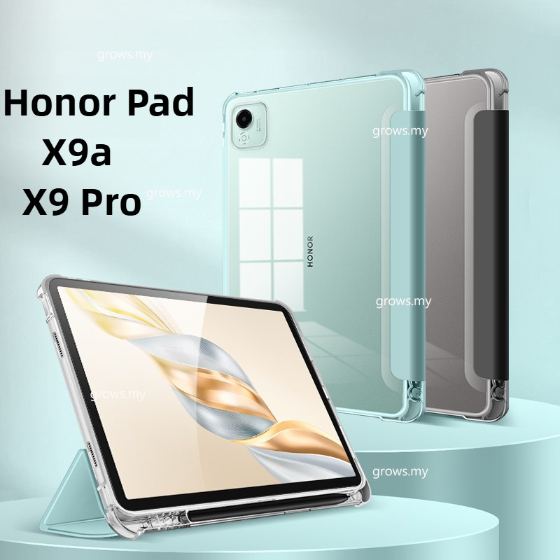 สําหรับ Honor Pad X9a 2025 กรณี 11.5" Trifold หนังอะคริลิค Clear Hard กลับแท็บเล็ต Coque สําหรับ Hon