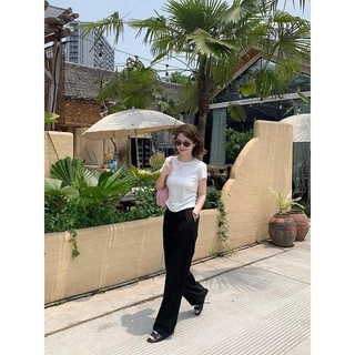 【พร้อมส่งจากกรุงเทพ】เสื้อแขนสั้นผู้หญิง เสื้อเอวจั้มสุดเซ็กซี เสือผู้หญิงสีพื้น แมทช์ง่าย ผ้านุ่ม ผ้าดีใส่สบายเหมาะกับอา