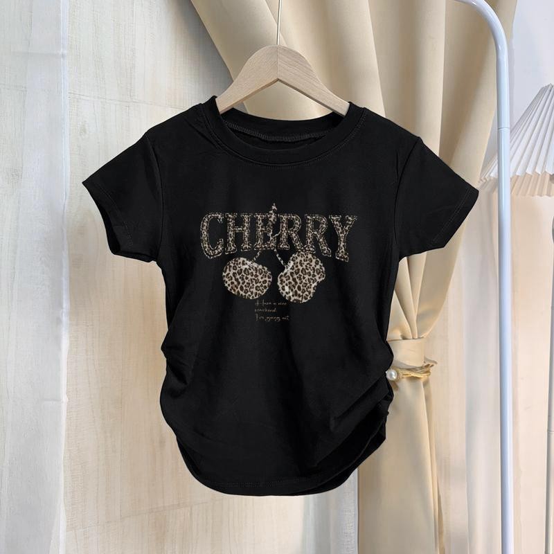 เสื้อเชิ้ตผู้หญิงล่าสุด ลายจิตรเชอร์รี่ สไตล์รูปร่างบูรณาการ, เสื้อเชิ้ตผู้หญิง สไตล์เกาหลีแฟชั่น, เสื้อเชิ้ตผู้หญิงขนาด