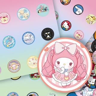 Sanrio Japan circle Sticker 60ชิ้น สติ๊กเกอร์ซานริโอสุดน่ารั…