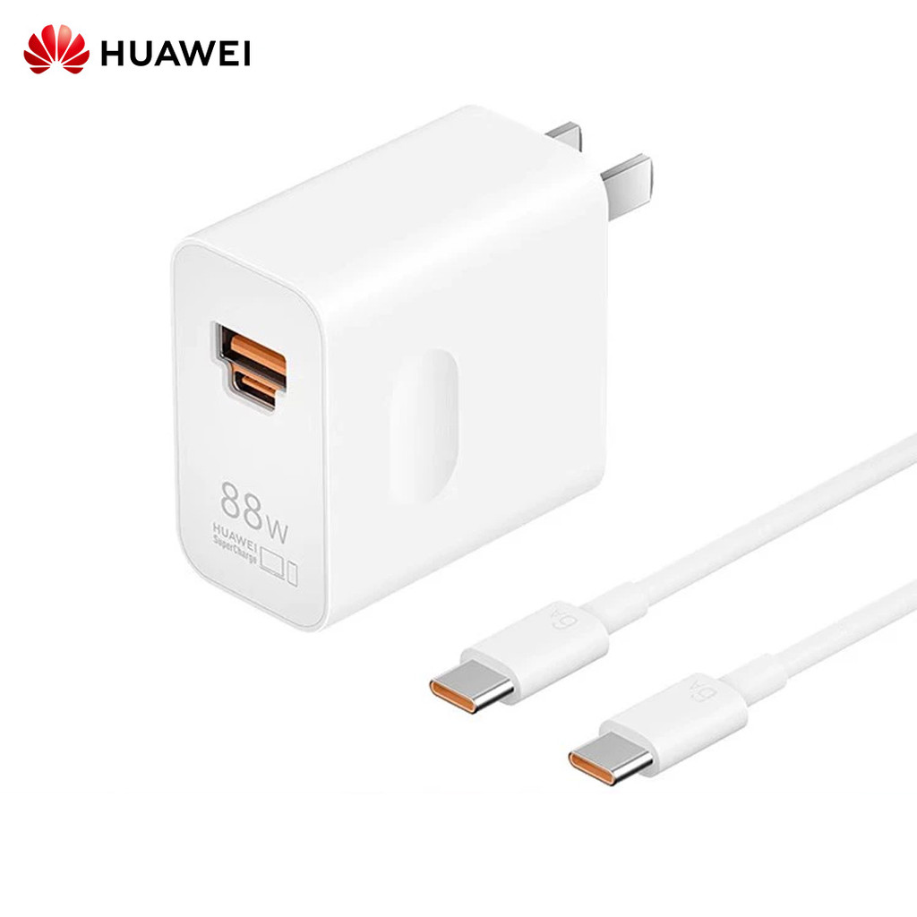 ชุดชาร์จ HUAWEI Max 88W พร้อมสายเคเบิลข้อมูล Type-c ขนาด 1 เมตร 6A Type-c ถึง Type-c รองรับ Super Ch