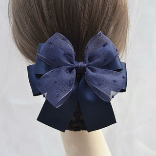 ตาข่ายโบว์ผมสุทธิแฟชั่นเกาหลีสํานักงานเลดี้ผมสายผูกผมอุปกรณ์…