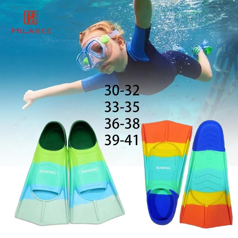 Hilabee เด็กว่ายน้ํา Fins ฟรีดําน้ํา Lap ว่ายน้ําดําน้ําดูปะการัง Fins สําหรับวัยรุ่นเด็ก