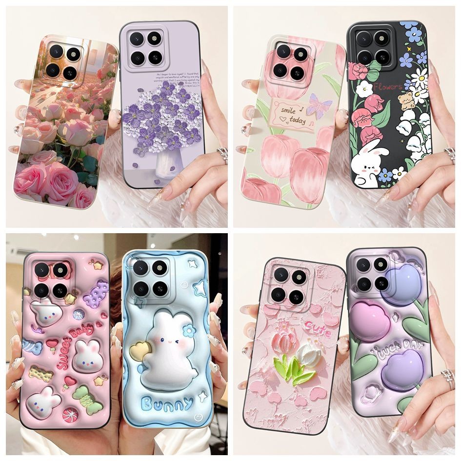 สําหรับ Honor X5b Plus กรณี GFY-LX2P ใหม่สไตล์ดอกไม้ซิลิโคนอ่อนนุ่มป้องกันกล้องเคสโทรศัพท์สําหรับ Ho