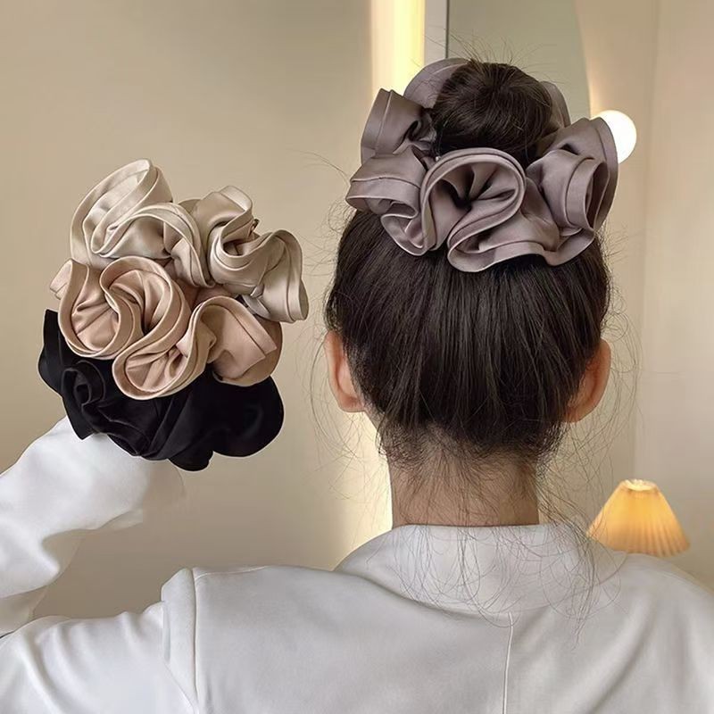 ผู้ถือหางม้าผม Tie Elegant ขนาดใหญ่ลําไส้ Scrunchies DIY อุปกรณ์เสริมผม ของขวัญความยืดหยุ่นสูง Durability แหวนผม