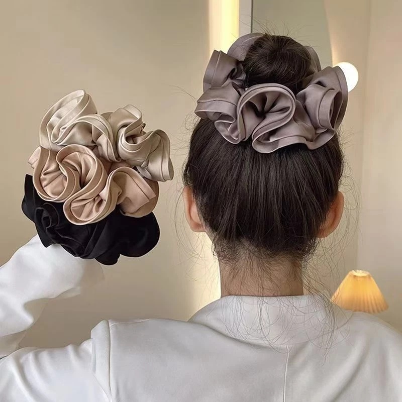 ผู้ถือหางม้าผม Tie Elegant ขนาดใหญ่ลําไส้ผม Scrunchies DIY อุปกรณ์เสริมของขวัญความยืดหยุ่นสูง Durability แหวนผม
