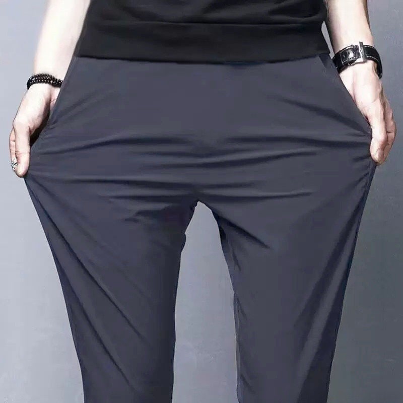 TT HOME01 กางเกงขายาวผู้ชาย ทรงกระบอกตรง เอวยางยืด แฟชั่นเกาหลี ฟรีไซร์