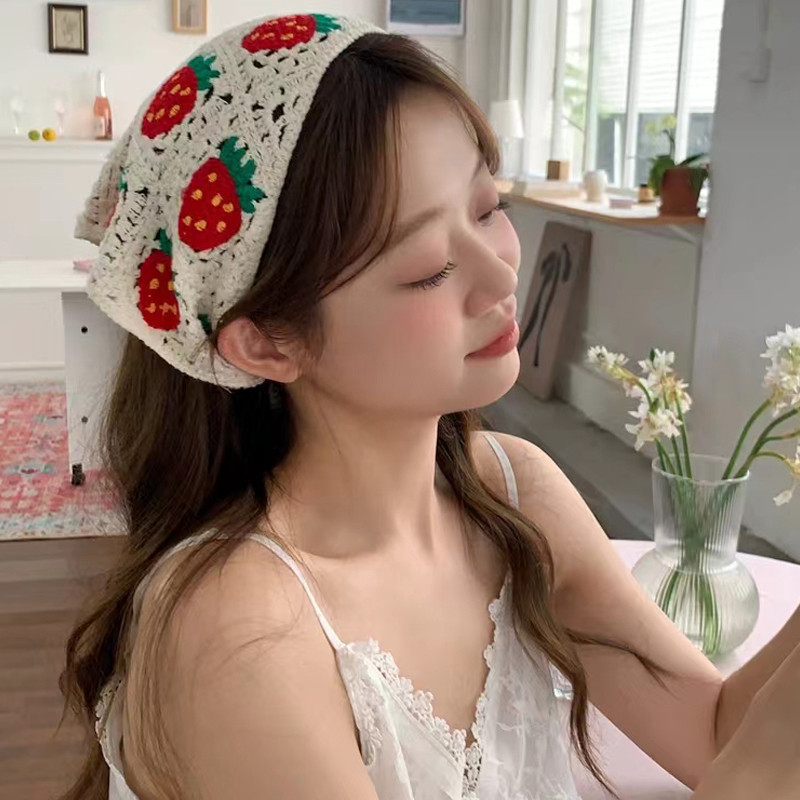 ในไทยผ้าโพกหัวใหม่ผ้าถักทรงสามเหลี่ยมลายดอกไม้เครื่องประดับผมเหมาะกับเดินชายหาดแฟชั่นสําหรับวันหยุดสําหรับผู้หญิง.COD - รูปที่ 5