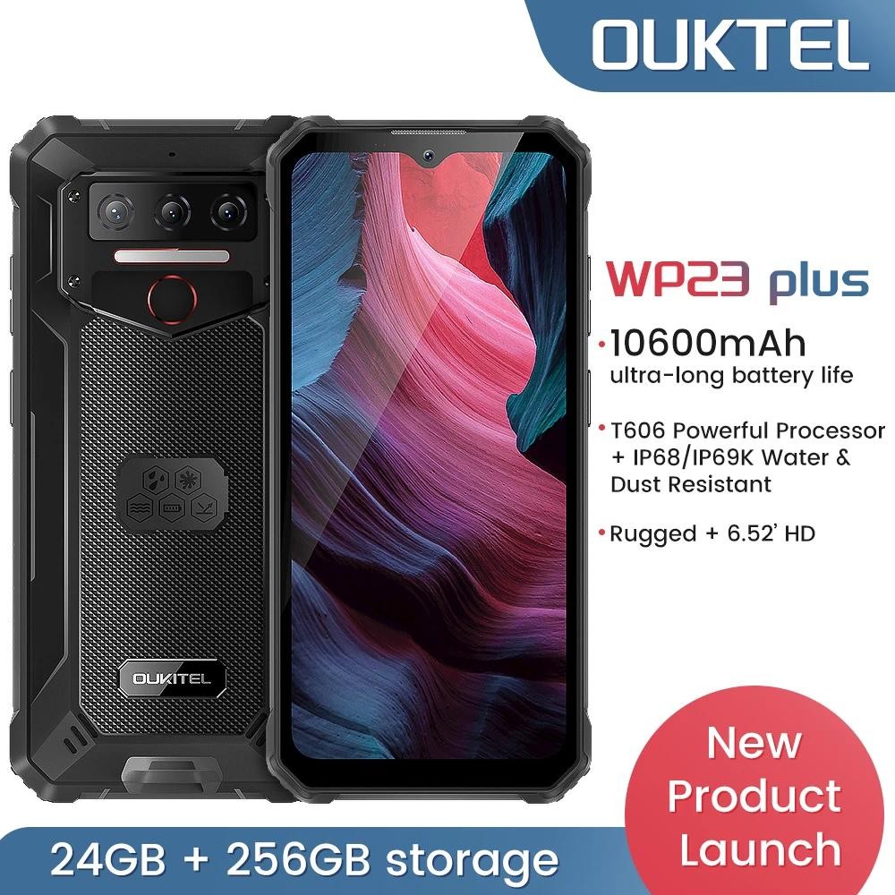 OUKITEL WP23 Plus สมาร์ทโฟน 24GB+256GB 10600mAh แบตเตอรี่ หน้าจอความละเอียดสูง 6.52 นิ้ว Android 14