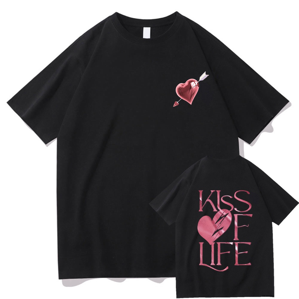 แฟชั่น การพิมพ์ เสื้อยืด Kiss Of Life Midas Touch T Shirts 2024 New Album Funny Tshirt Vintage Cloth