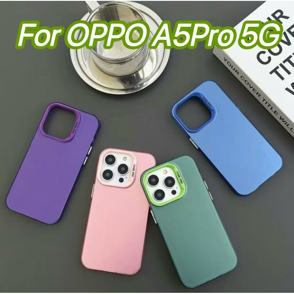 เคสโปร่งแสง กันกระแทก สำหรับ OPPO A5Pro A5 PRO 5G A3 A3X เคสสีพื้นแบบเงา เปิดกล้องกันปุ่มขอบนิ่มหลังแข็ง Case ส่งจากไทย