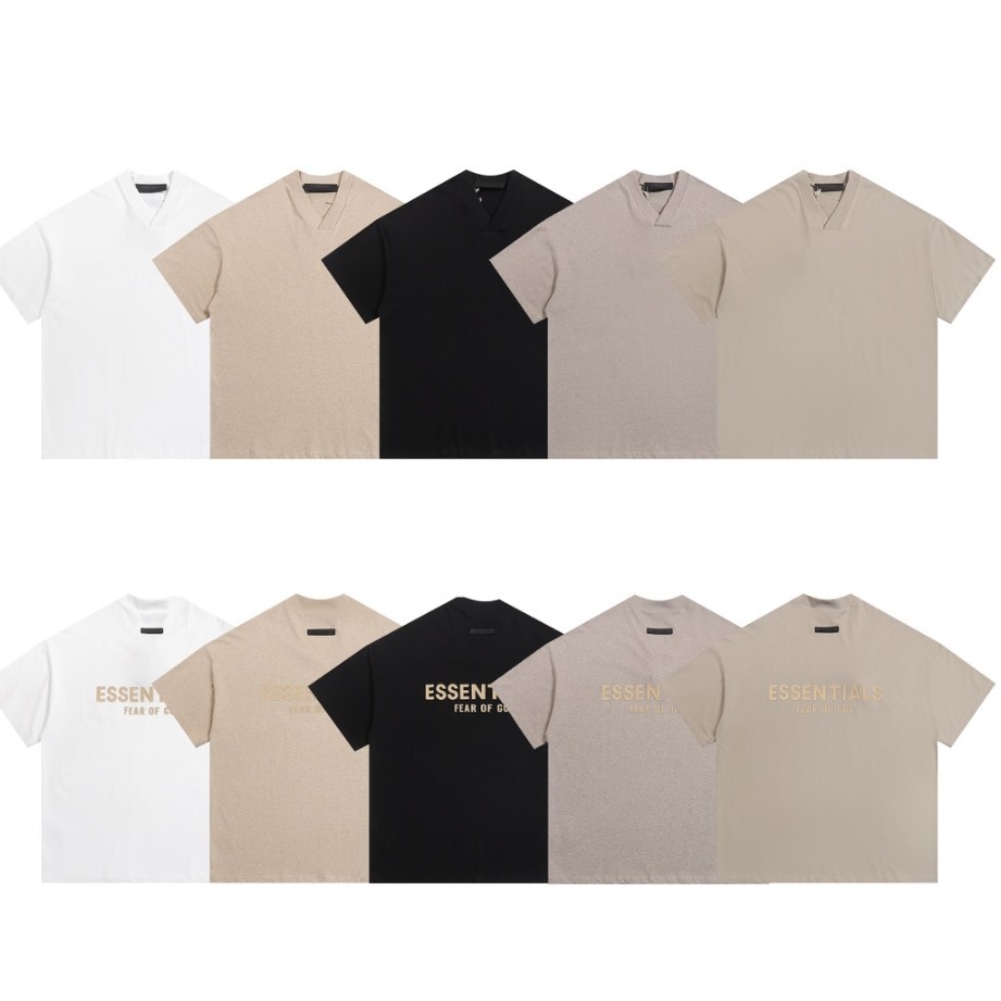 ✨ สต็อกพร้อม ✨FEAR OF GOD FOG DUAL ESSENTIALS High Street เสื้อยืดแขนสั้นผ้าฝ้ายแท้