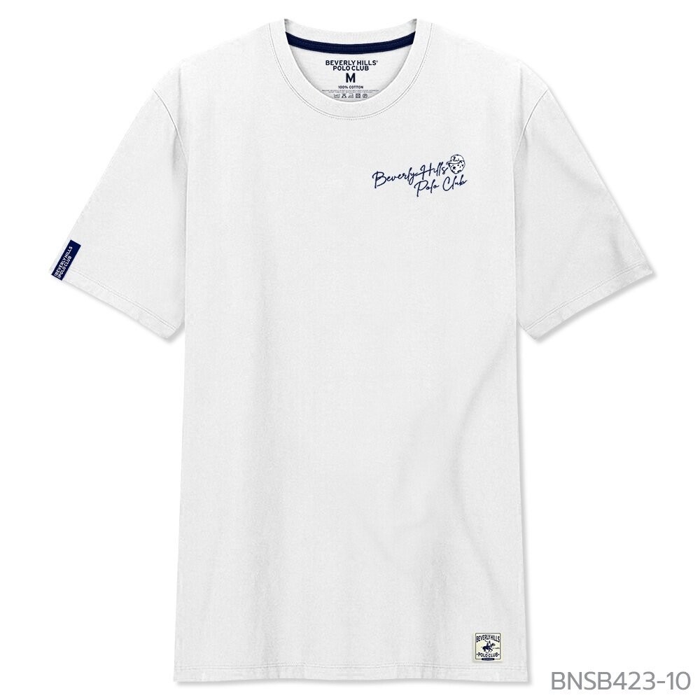 2024 เสื้อยืดคอกลมBeverly Hills Polo Club คอกลม แขนสั้น สีขาว หมีคลาสสิคหลายสไตล์ Clic Bear เสื้อยืด