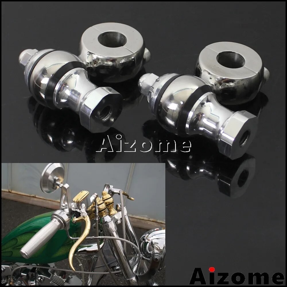AI Silver Motorcycle Custom 22mm Handlebar Adapters Clamps For Honda Yamaha Suzuki Kawasaki Spear Sp