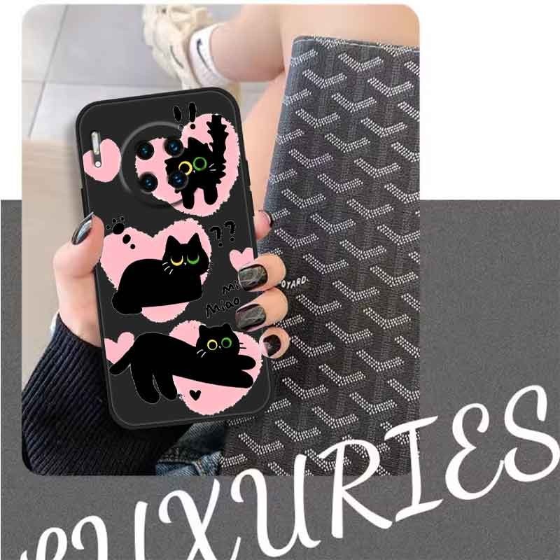 Dmy เคสซิลิโคนนิ่ม ลายแมว กันกระแทก สําหรับ huawei mate 30 40 10 20 20X P10 plus P20 lite P30 P40 P50 Y9 Prime 2019 honor 90 lite 5g - รูปที่ 5