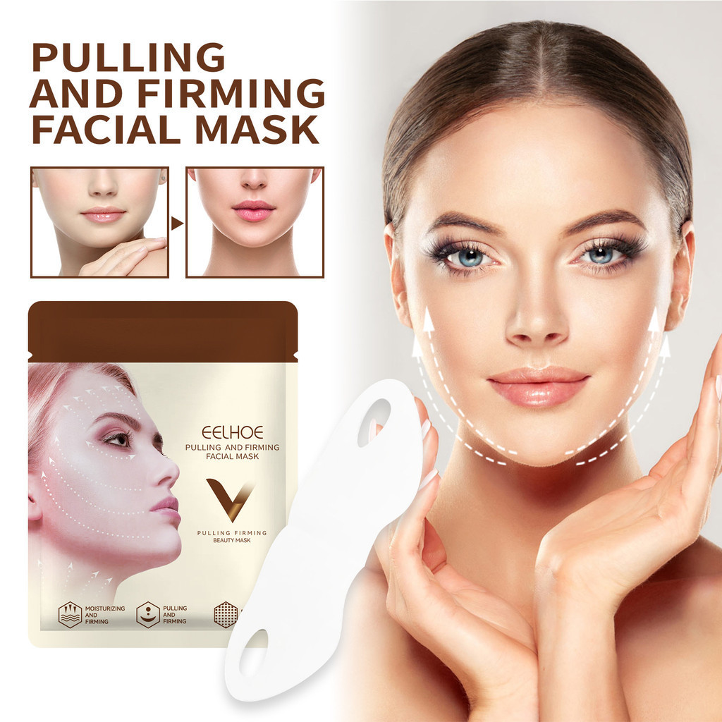 Tripeptide V-Face Lifting Mask, V Line Lifting Hydrogel Collagen Mask, V Line Face Lifting Chin Mask, Hydrating Moisturizing Face Mask for Face and Chin Line