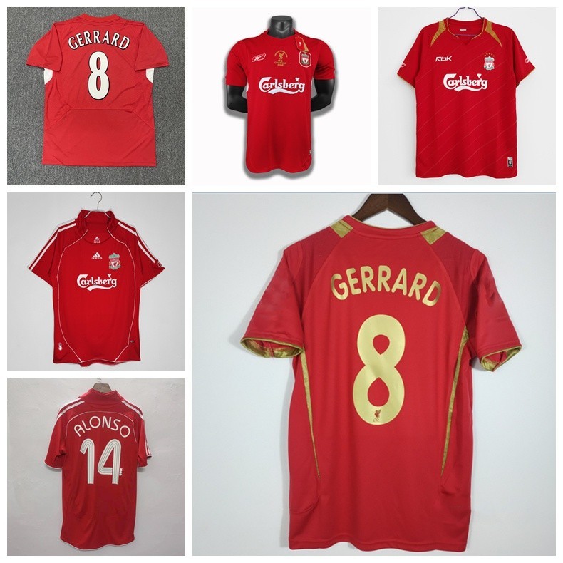 04-05 05-06 06-07 Season Liver-pool Retro Home Jersey ฟุตบอล Gerrard Alonso เสื้อ LFC