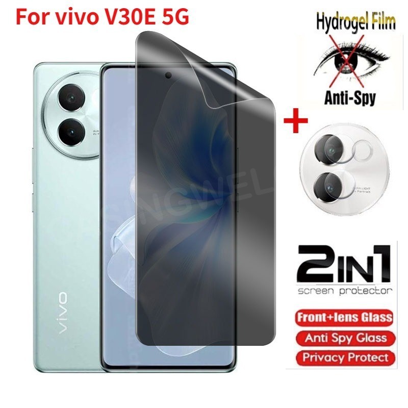 2 in 1 ฟิล์มไฮโดรเจลนิ่ม กันรอยหน้าจอ กันแอบมอง กันรอยกล้อง เพื่อความเป็นส่วนตัว สําหรับ Vivo V30e 5