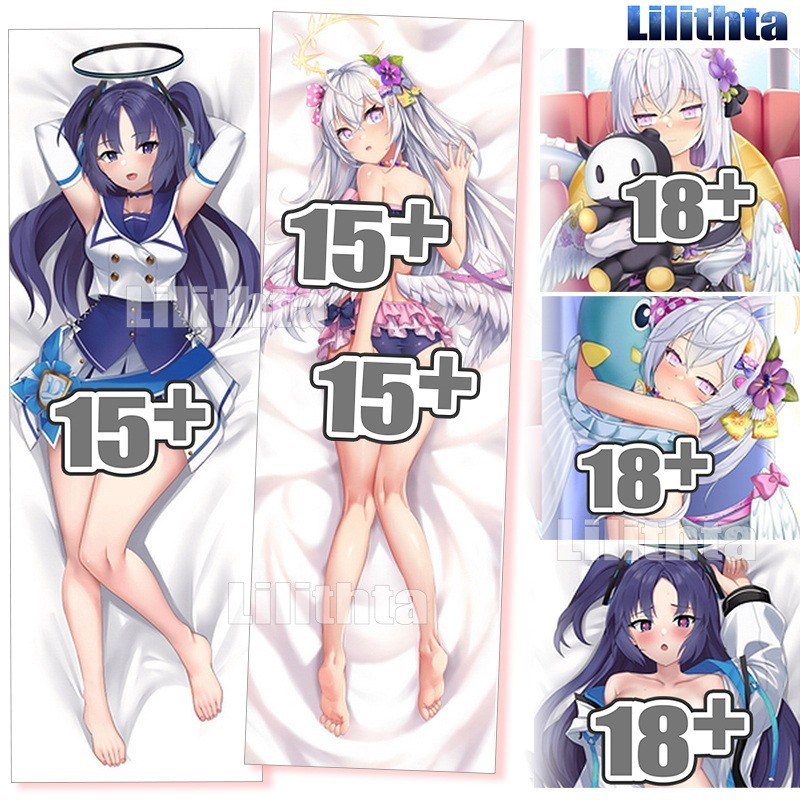 Dakimakura ปลอกหมอน Blue Archive Hayase Yuuka และ Shirasu Azusa BlueArchive เกมอะนิเมะ Body-pillow ฝ