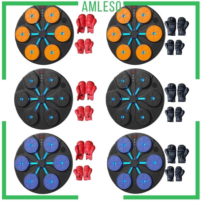 [ Amleso ] Music Boxing Machine Music Boxing Machine Wall Target for Kids Adults with Light