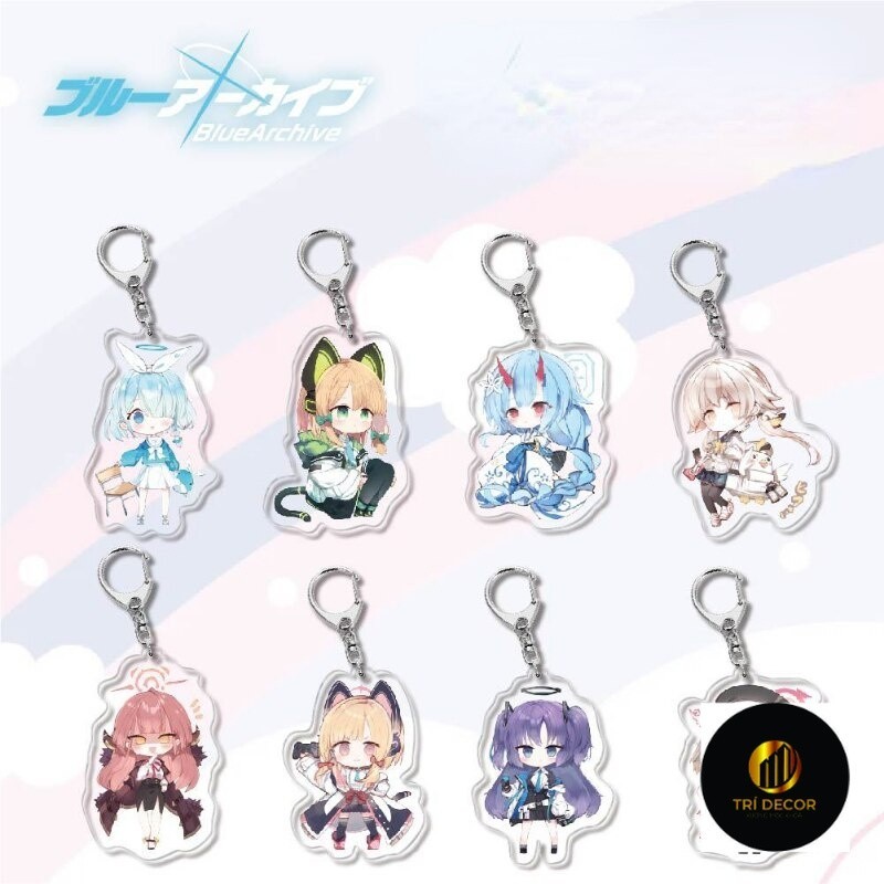 อะนิเมะ KeyChain KeyChain ผู้หญิง Blue Archive Kuromi Serika Izayoi Nonomi กระเป๋าเป้สะพายหลังกระเป๋