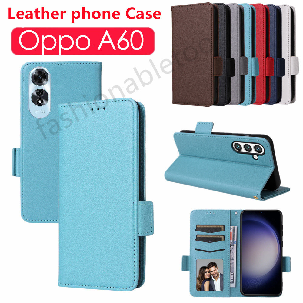 เคสโทรศัพท ์ หนังพลิกสําหรับ Oppo A60 A 60 OppoA60 CPH2631 วงเล ็ บแม ่ เหล ็ กปลอกกันกระแทกฝาครอบหลัง