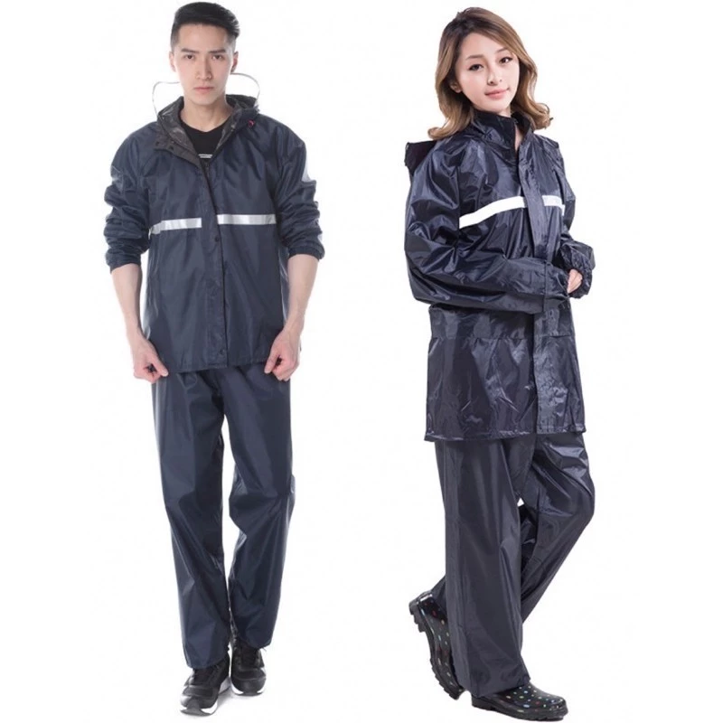 Raincoat suit ชุดกันฝนแบบหนา มีแถบสะท้อนแสง รุ่น หมวกติดเสื้อ thumbnail 5
