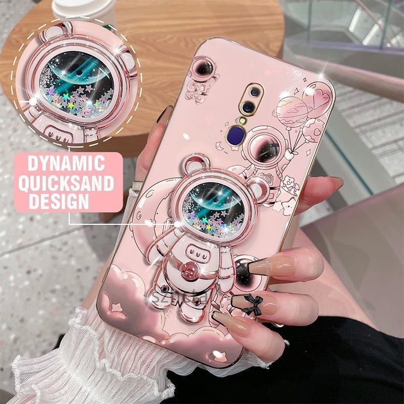 เคส oppo f11 oppo f11 pro เคสโทรศัพท์ 6D ชุบนักบินอวกาศรูปแบบ Soft Case พร้อมตัวยึด
