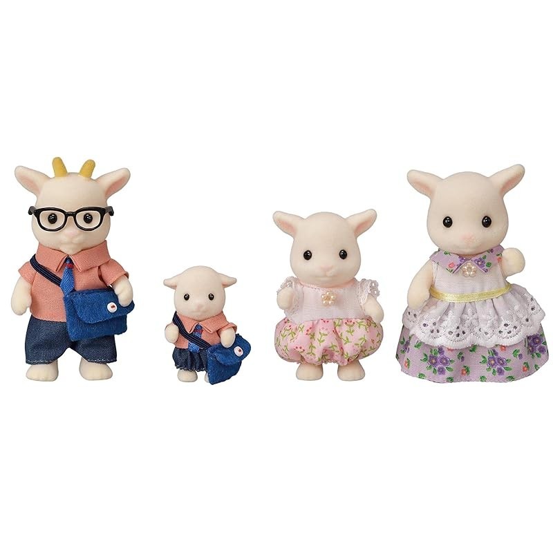 Sylvanian Families Doll "Goat Family" FS-43 ST Mark Certified, for ages 3 and up. Toy dollhouse by Epoch Co., Ltd.
