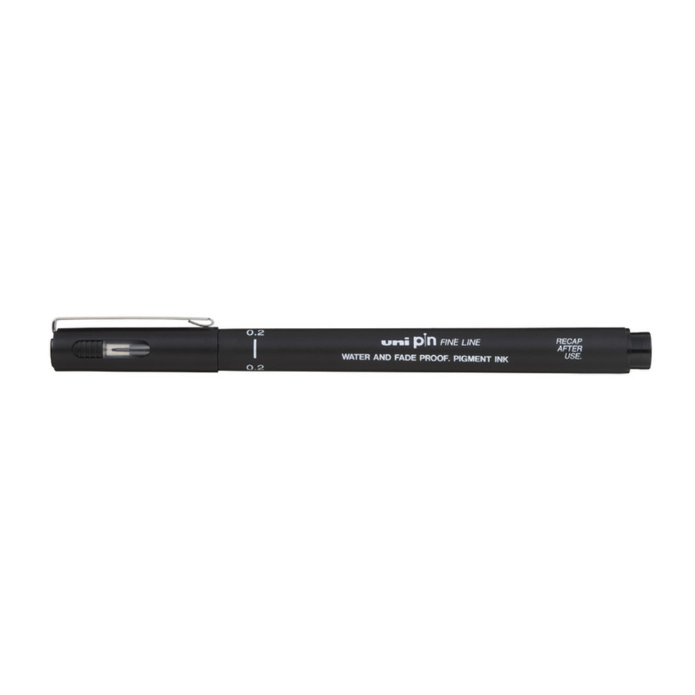 UNI ปากกาหัวเข็ม รุ่น PIN  02-200 BLACK ดำ