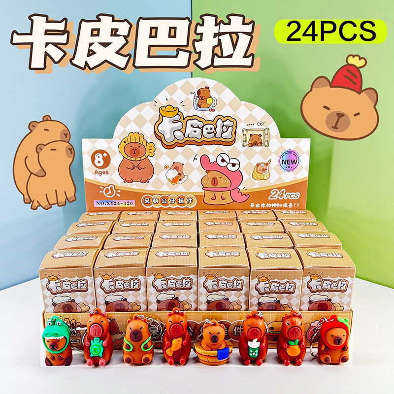 พร้อมสต็อก Kapibara ขายร้อนราคาส่งสินค้าใหม่ Capybara Jun Mystery กล่องจี้ตุ๊กตาน่ารักการ์ตูนพวงกุญแจ Dongdongle ของเล่นโรงเรียนประถมรางวัล