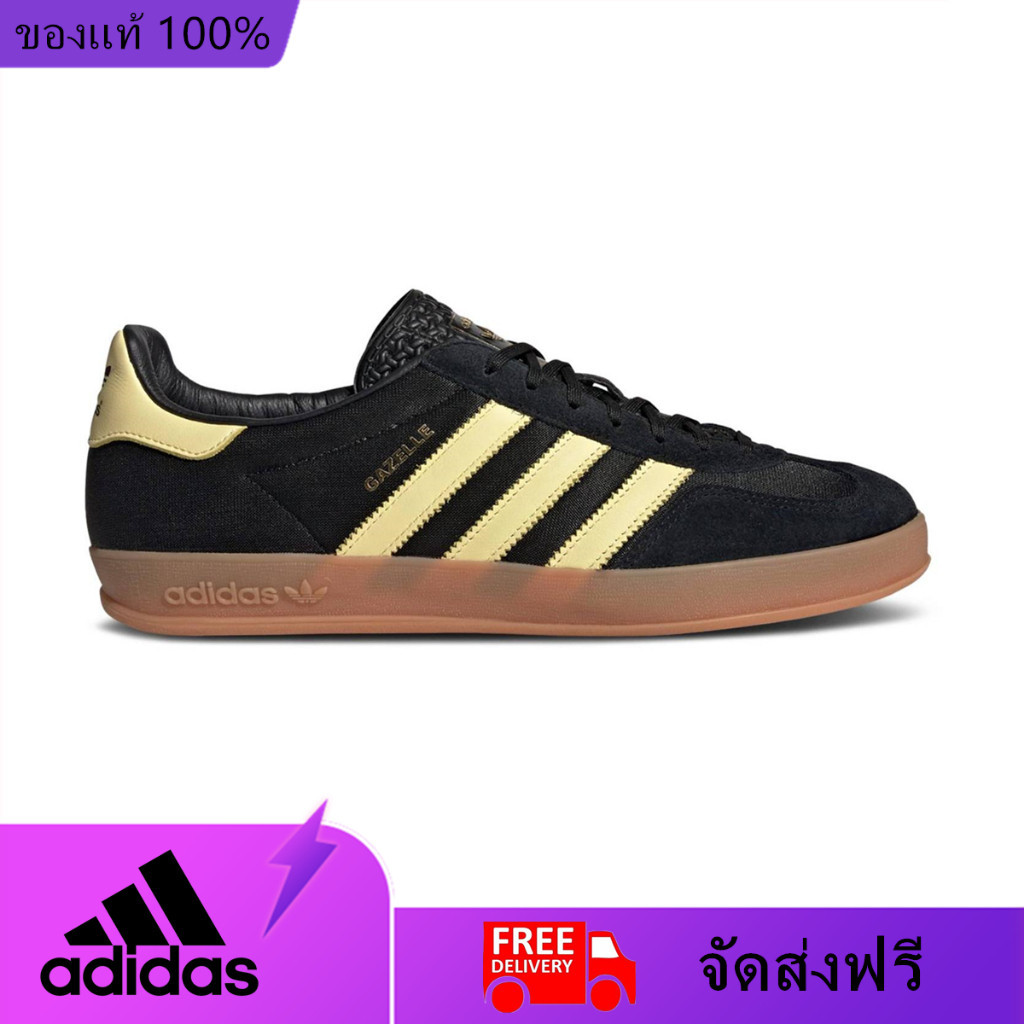 Adidas Gazelle Indoor Black Almost Yellow Gum IG4999 อาดิดาส รองเท้าผ้าใบ รองเท้าลำลอง