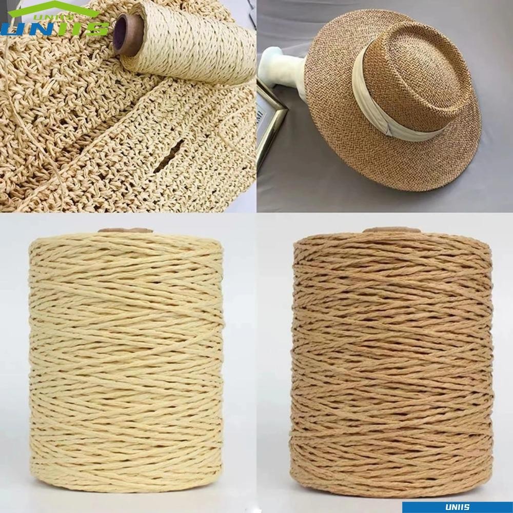 Unis 280-300m/Roll Raffia Straw Yarn, มือถัก DIY สีสัน Threads, ตะกร ้ าธรรมชาติถักวัสดุ HandBag