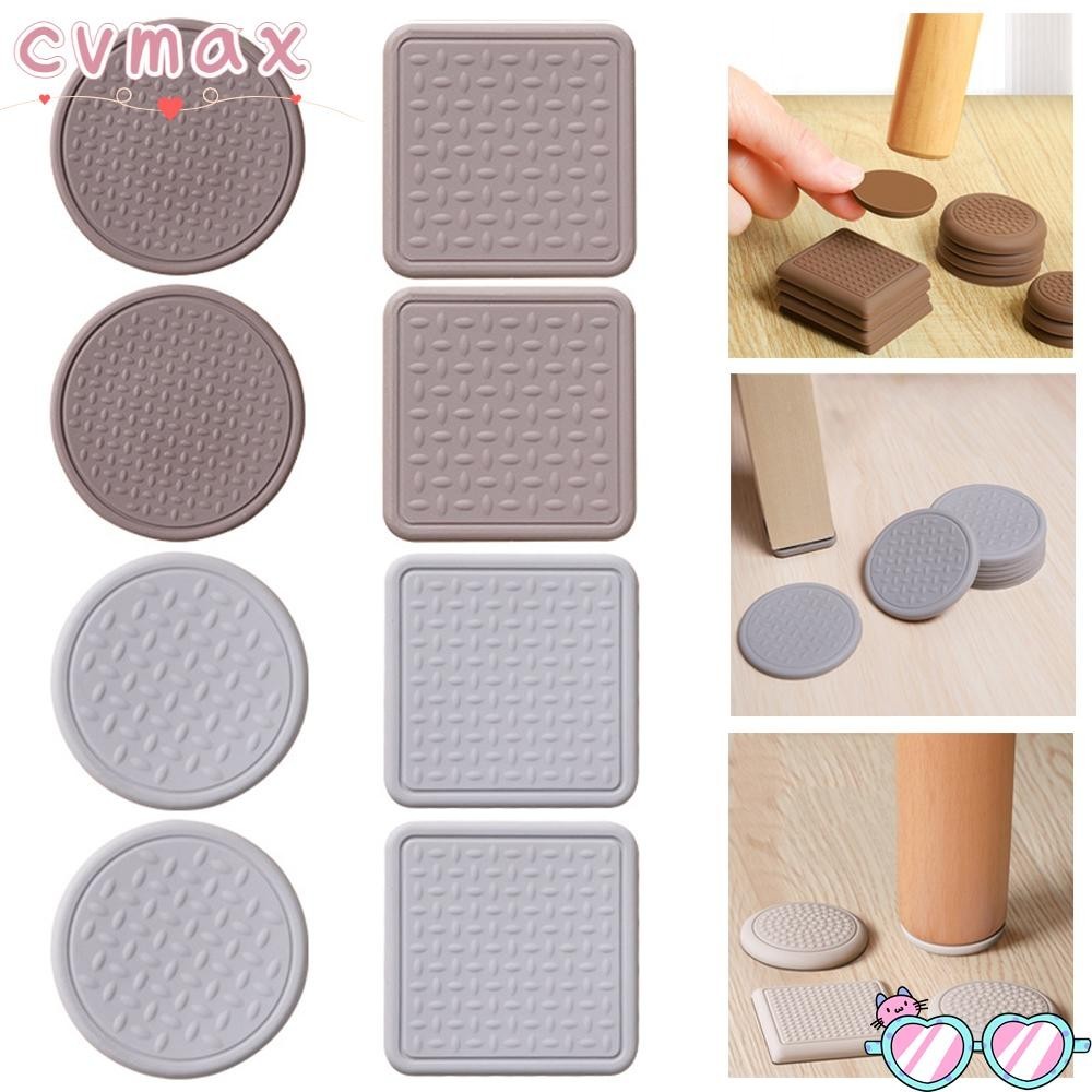 ⚝Cvmax1⚝ แผ่นซิลิโคน กันลื่น มีกาวในตัว สําหรับรองขาโต๊ะ เก้าอี้ เฟอร์นิเจอร์ โซฟา 8 ชิ้น