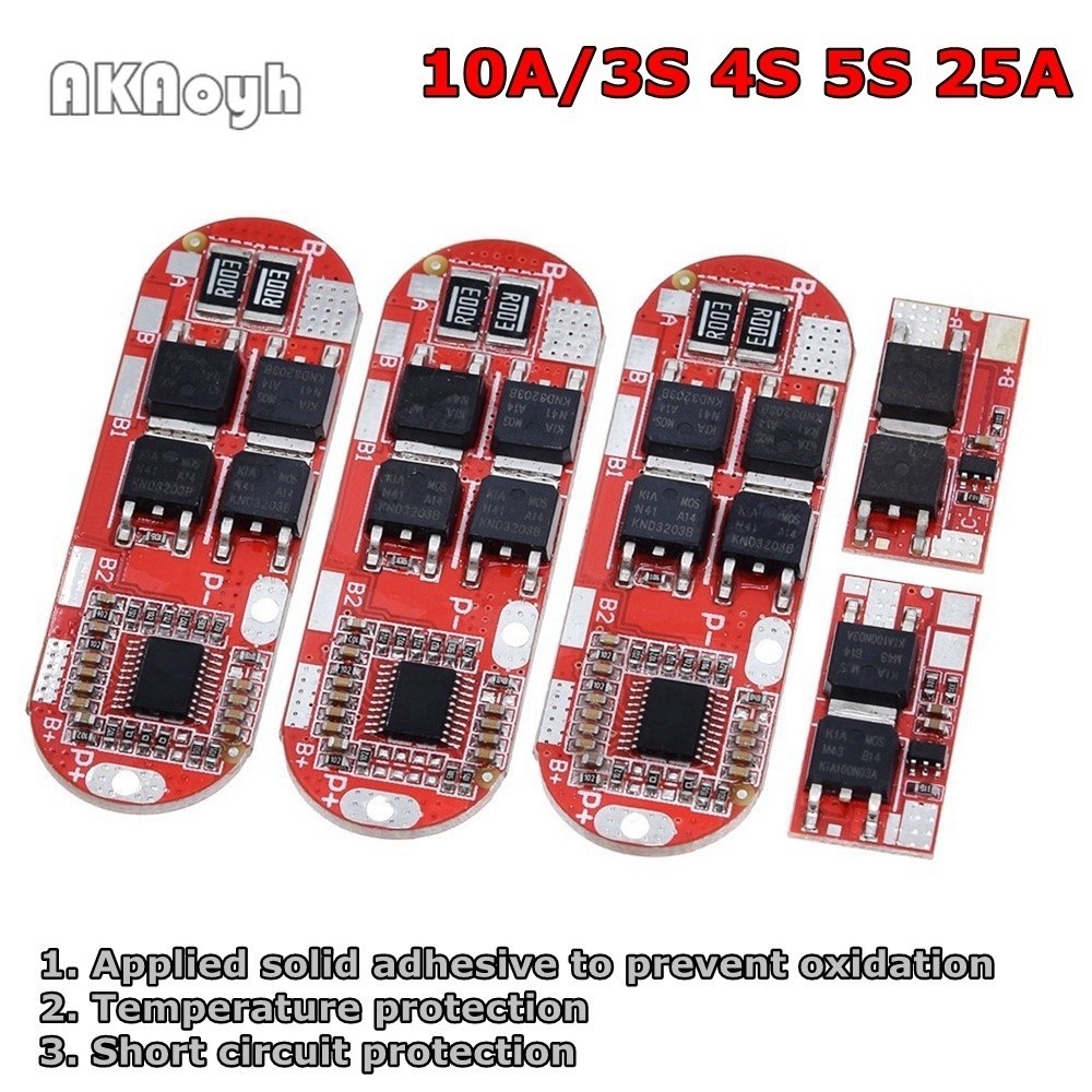 Bms 1S 2S 10A 3S 4S 5S 25A Bms 18650 Li-ion Lipo แบตเตอรี่ลิเธียม ป้องกันแผงวงจรโมดูล Pcb Pcm 18650 